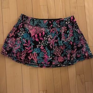 Lilly Pulitzer Luxletic Aila Skort Onyx Twill Coral Skort XL
